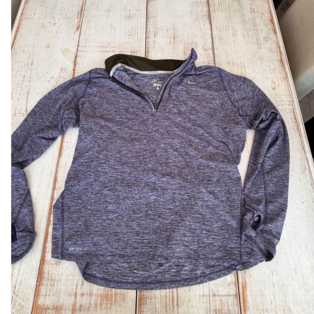 Nike Element Dri-FIT Womens XL Purple Space Dye Quarter Zip Running Top Pullover